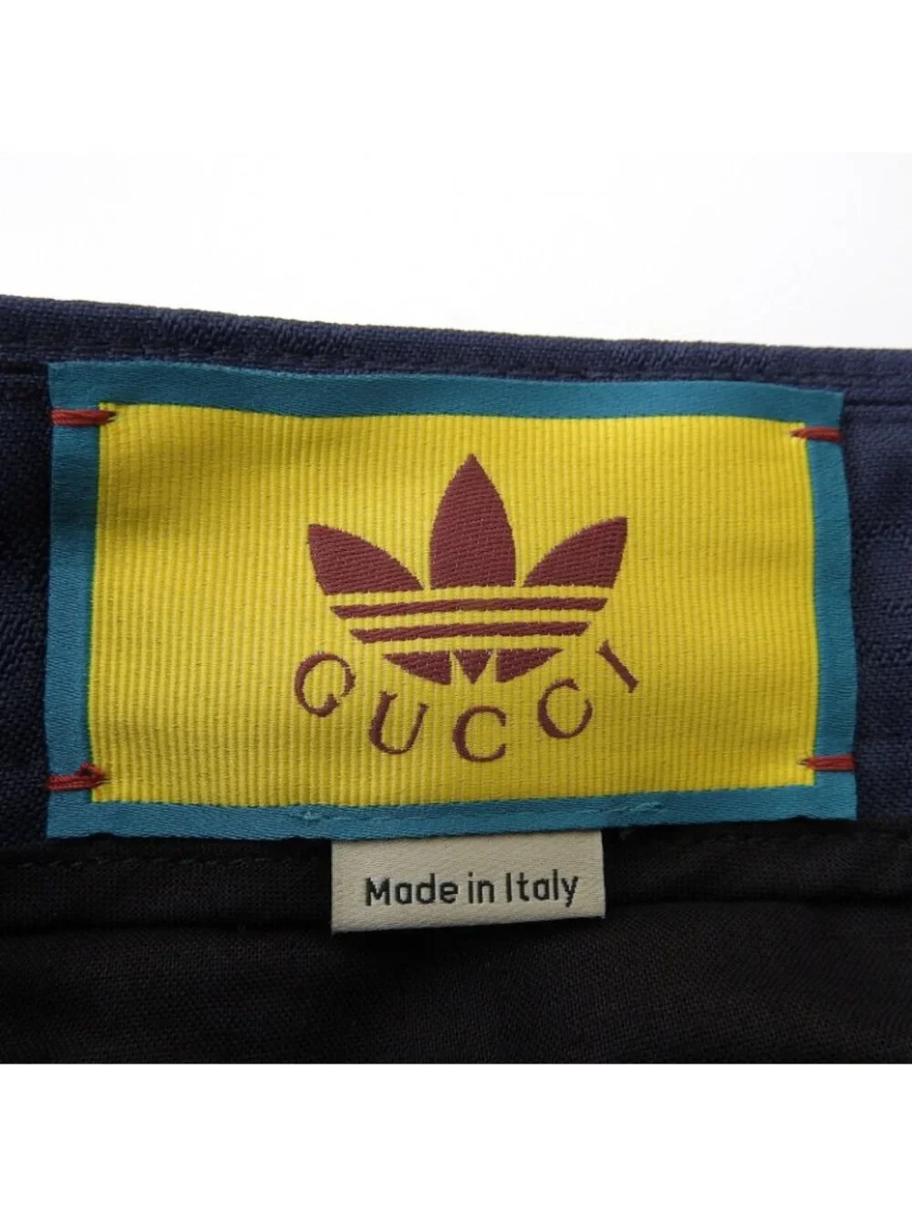 Gucci Adidas GG Logo All Over Print Trefoil Jacquard Trousers Pants Navy 50
